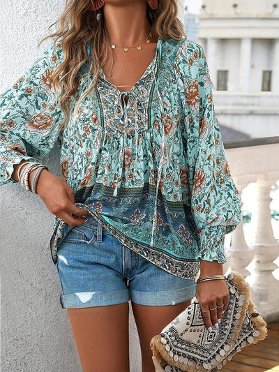 Luma - Summer Floral Top  Green (Almost Sold Out)