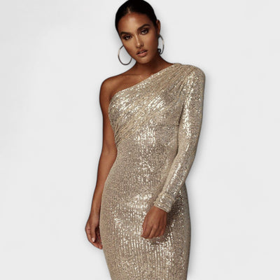 Evening Dress with Wrap Bodice