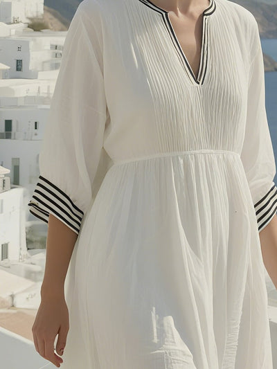 Lea™ | Lightweight midi dress with contrast trim