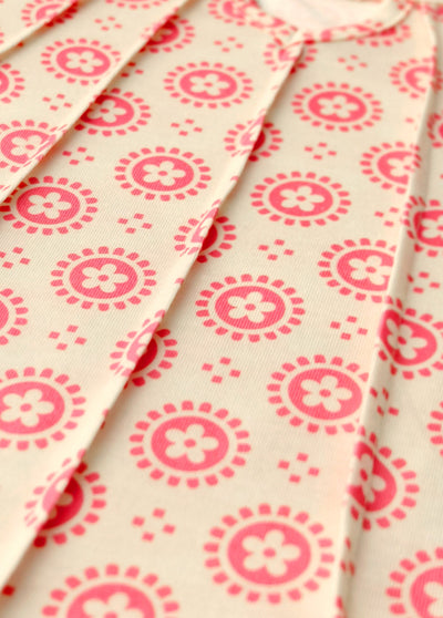 Hazel Beige Cut Out Floral Print A Line Sleeveless