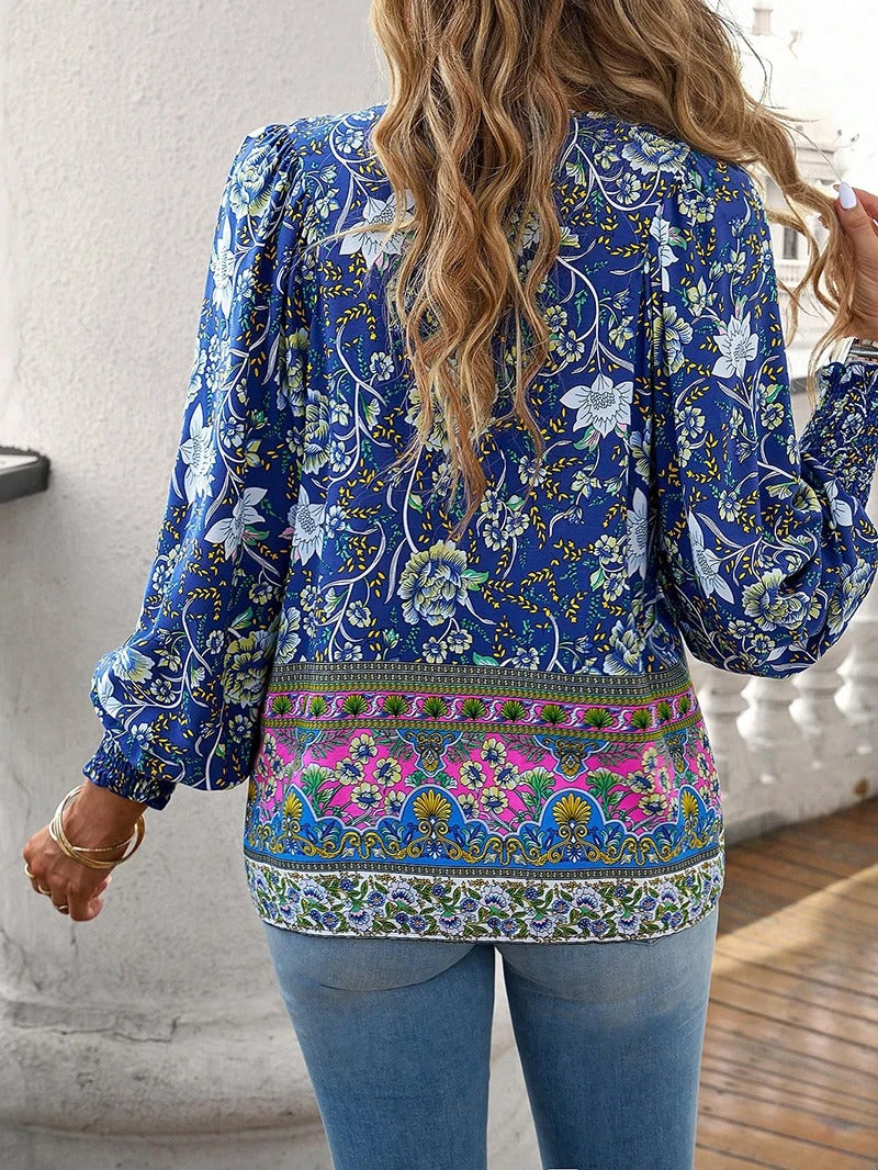 Olivia - Summer Floral Top Blue