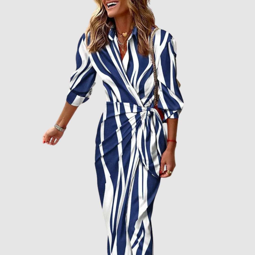 Cecilia | Elegant Striped Dress