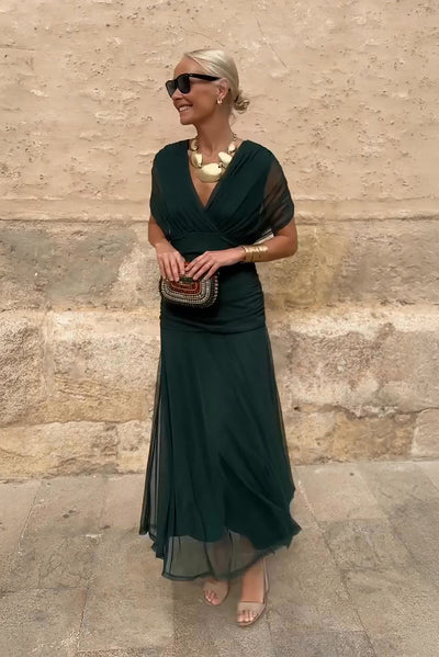 ALMA - LONG DRESS WITH V-NECK