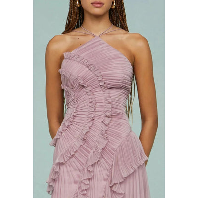 OLAYA - LONG DRESS WITH RUFFLES