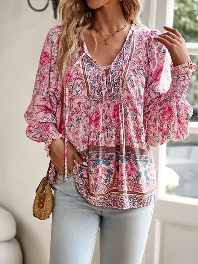 Mathilda - Summer Floral Top  Pink