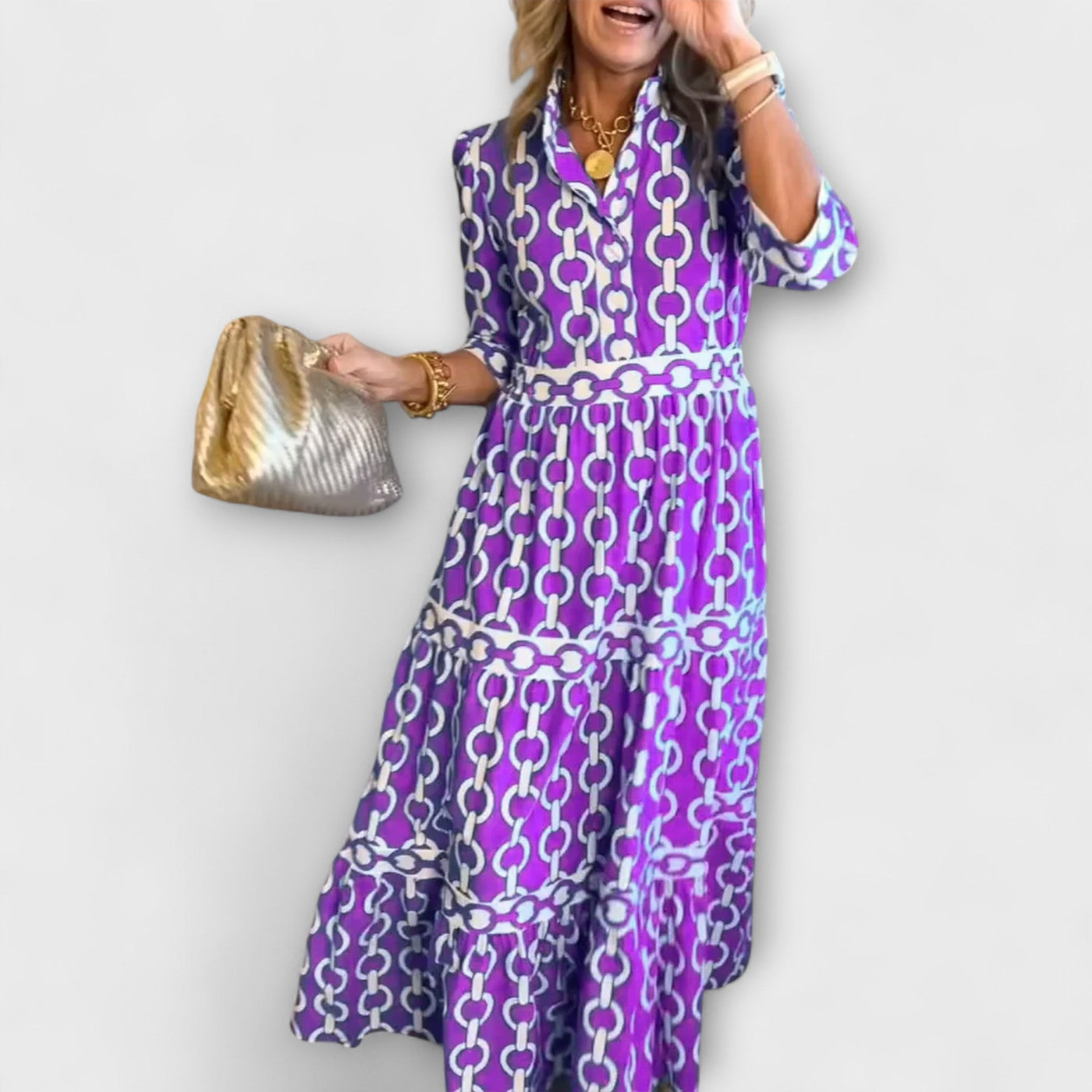 Juliette - Midi Dress with Chain Pattern