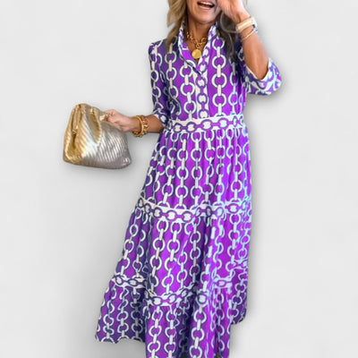 Juliette - Midi Dress with Chain Pattern