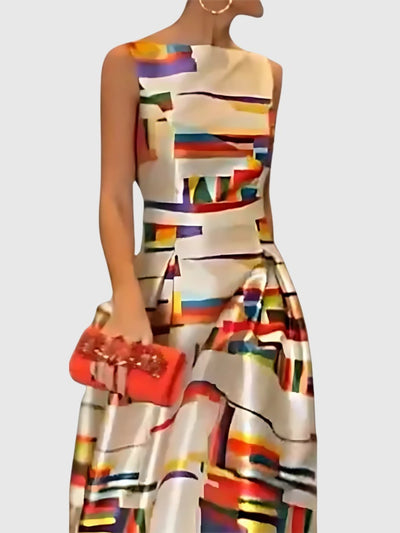 Ashlynn - Chic O-Neck Pleated Sleeveless Evening Dress