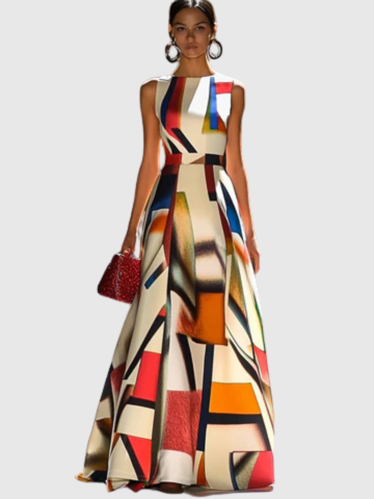 Ashlynn - Chic O-Neck Pleated Sleeveless Evening Dress