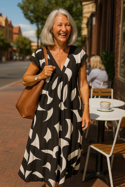 Corinne | Sophisticated Maxi Dress – Flattering Fit with Tummy Coverage