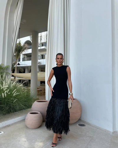 ANA | LONG FRINGE DRESS