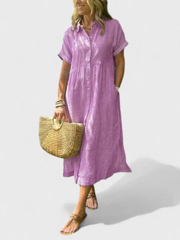 Arabella | Striped Shirt Dress