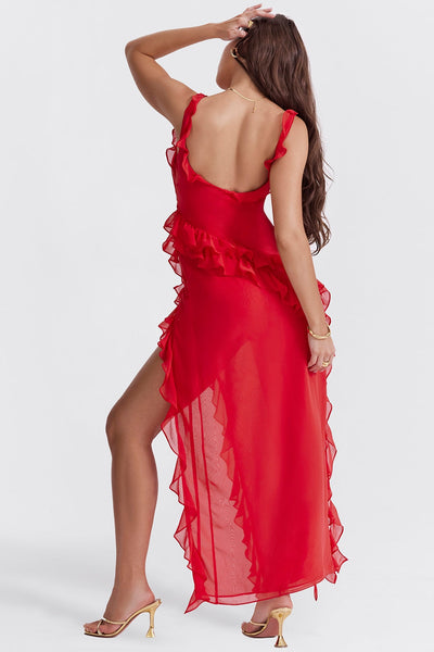 DALILA | LONG DRESS WITH RUFFLES