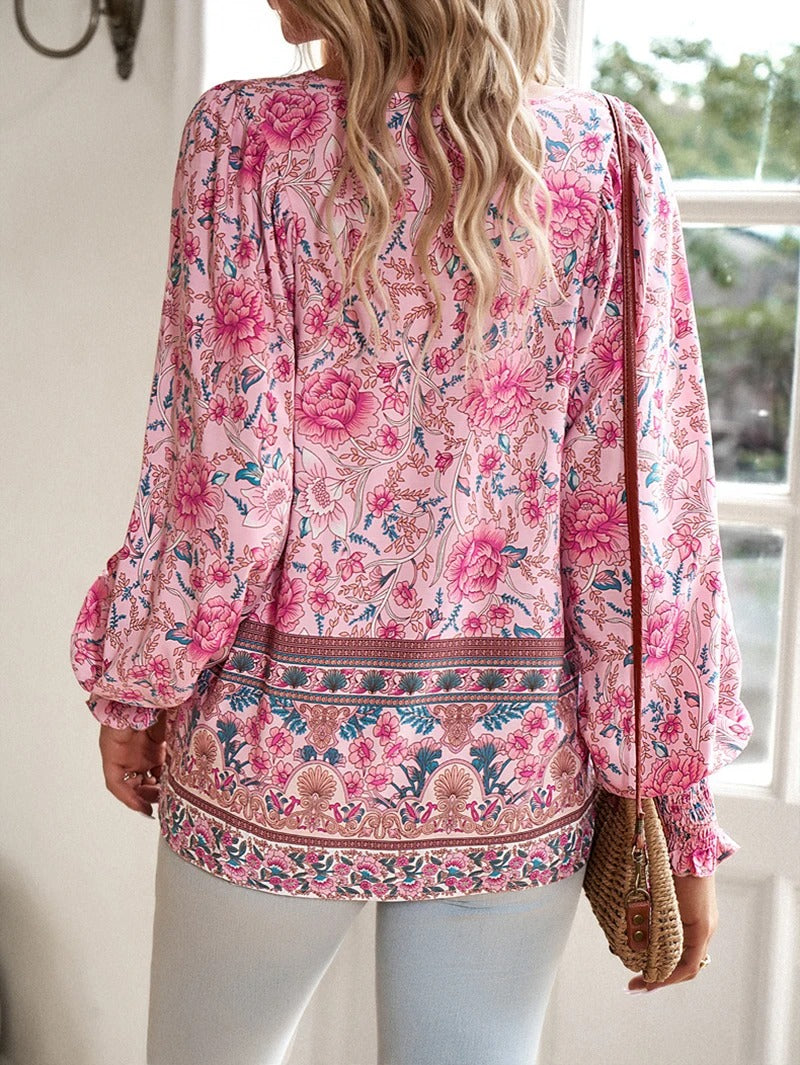 Mathilda - Summer Floral Top  Pink