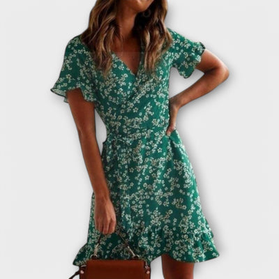 Short Boho Dress in Green