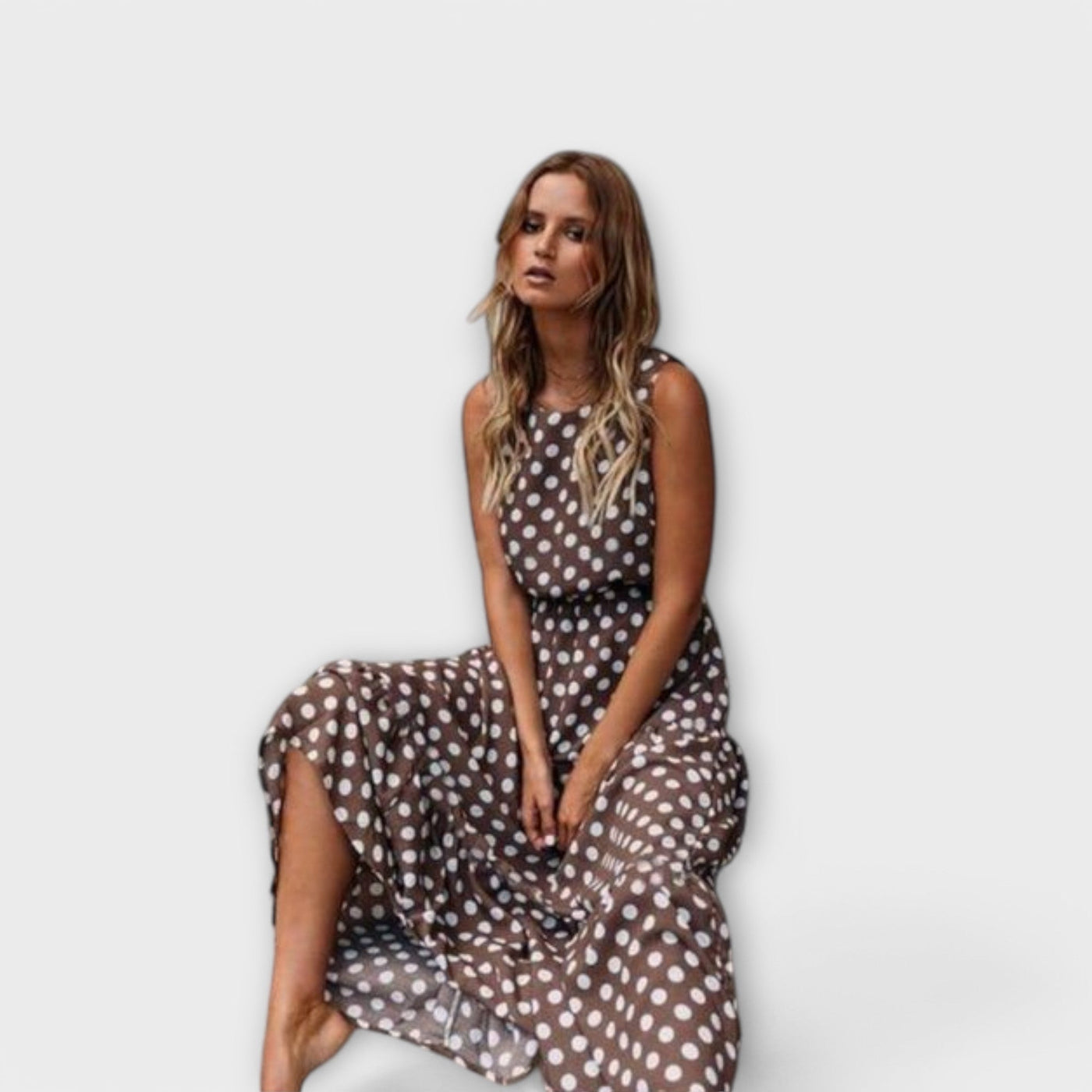 Boho Midi Dress with Dots