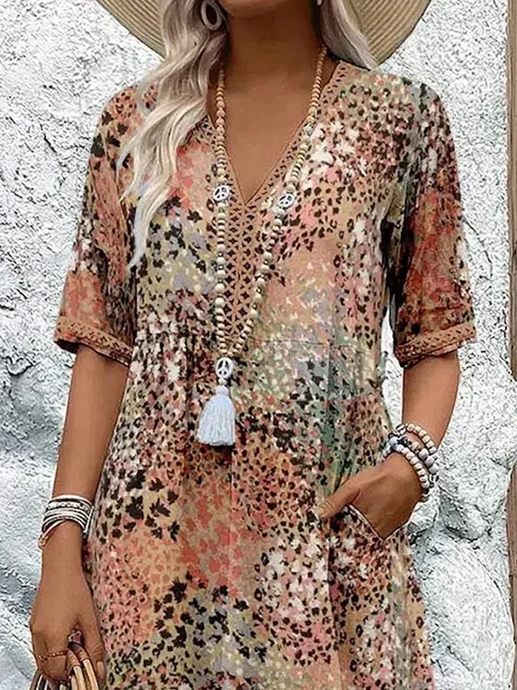 Rose | Vibrant Print Midi Dress