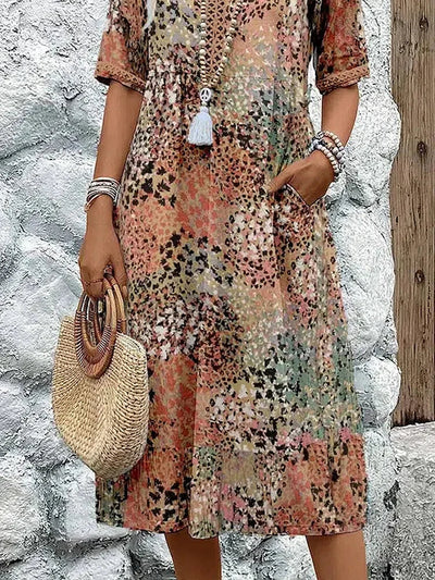 Rose | Vibrant Print Midi Dress