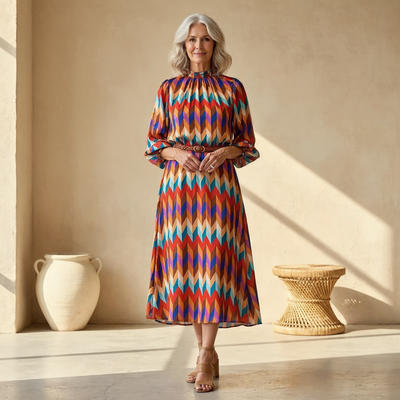 Cassandra - Vibrant Geometric Dress