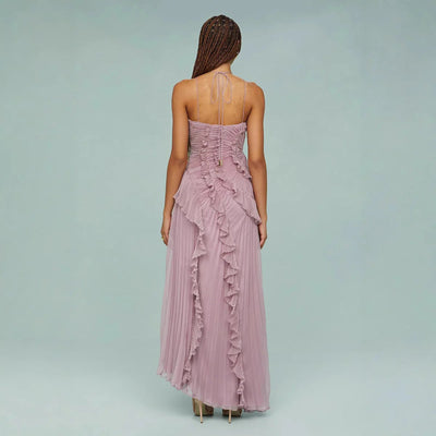 OLAYA - LONG DRESS WITH RUFFLES