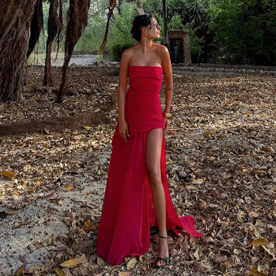 Karina - Women’s Asymmetrical Layered Maxi Dress