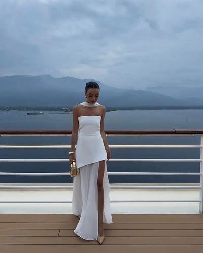 Karina - Women’s Asymmetrical Layered Maxi Dress