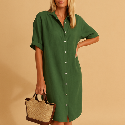 Milou | Women's Short Sleeve Long Shirt Dress
