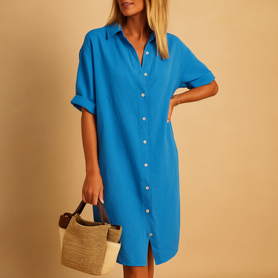 Milou | Women's Short Sleeve Long Shirt Dress