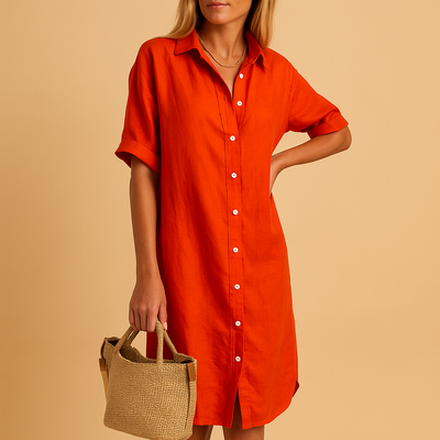 Milou | Women's Short Sleeve Long Shirt Dress