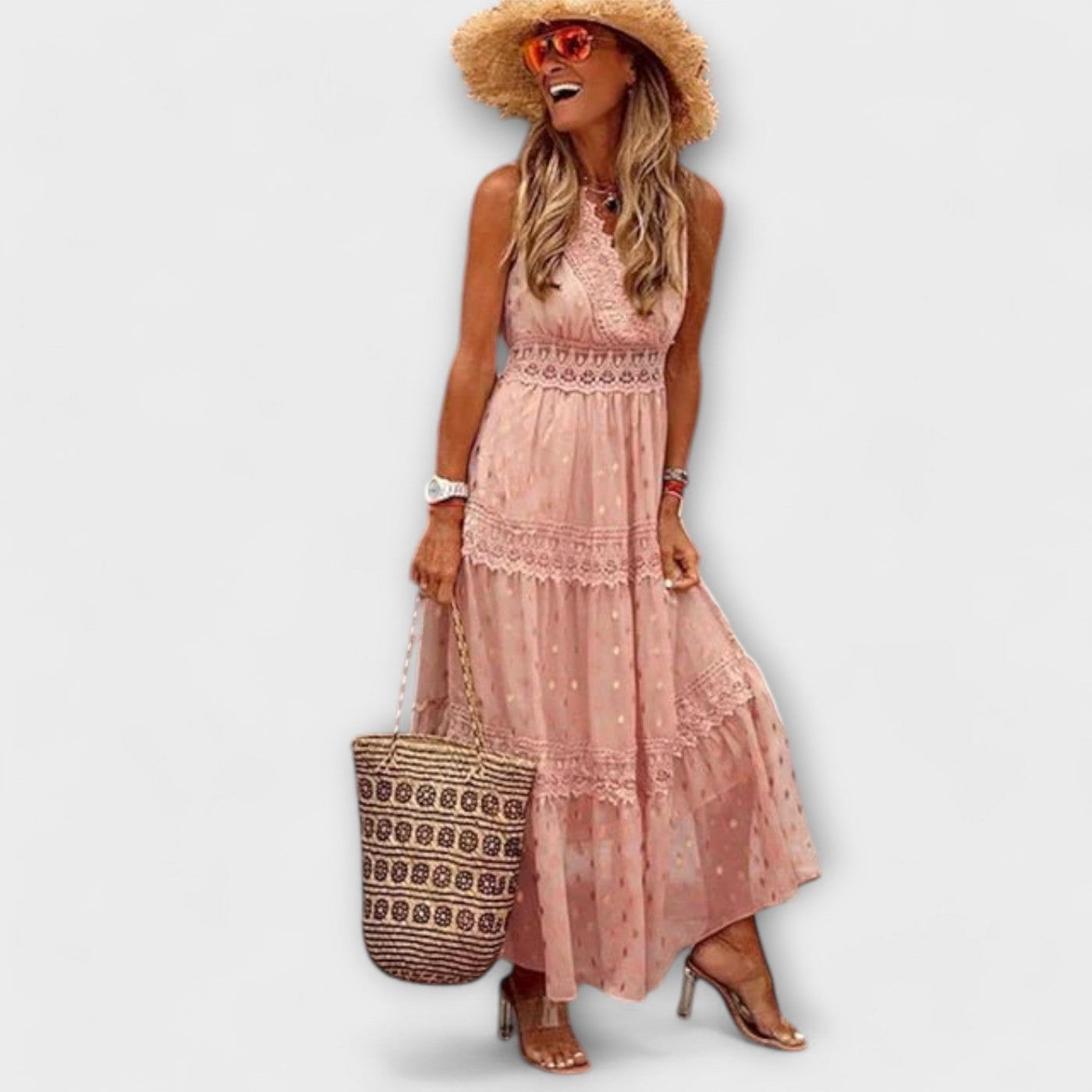 Maxi Dress with Boho Lace