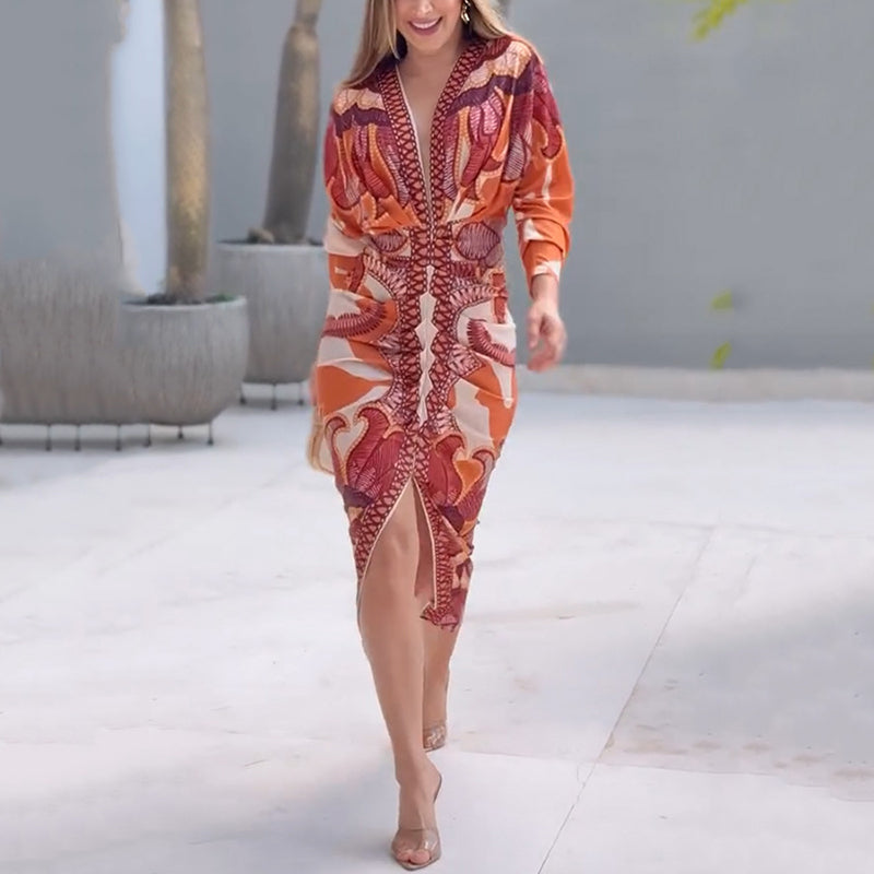 Blysse | Elegant V-Neck Dress